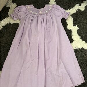 Bunny Lavender Smocked Puff Sleeve Dress